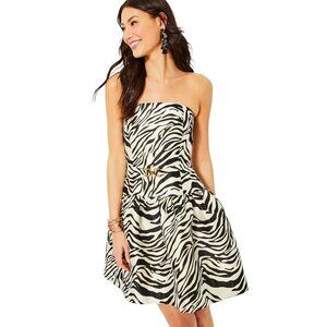 Lilly Pulitzer Black and White Strapless Dress